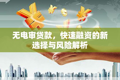 天长无电审贷款，快速融资的新选择与风险解析